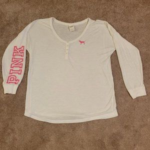 VS, White Pajama Shirt, Size Lg
